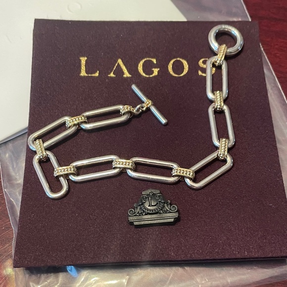 LAGOS Jewelry - LAGOS Two-Tone Silver and Gold Link Bracelet